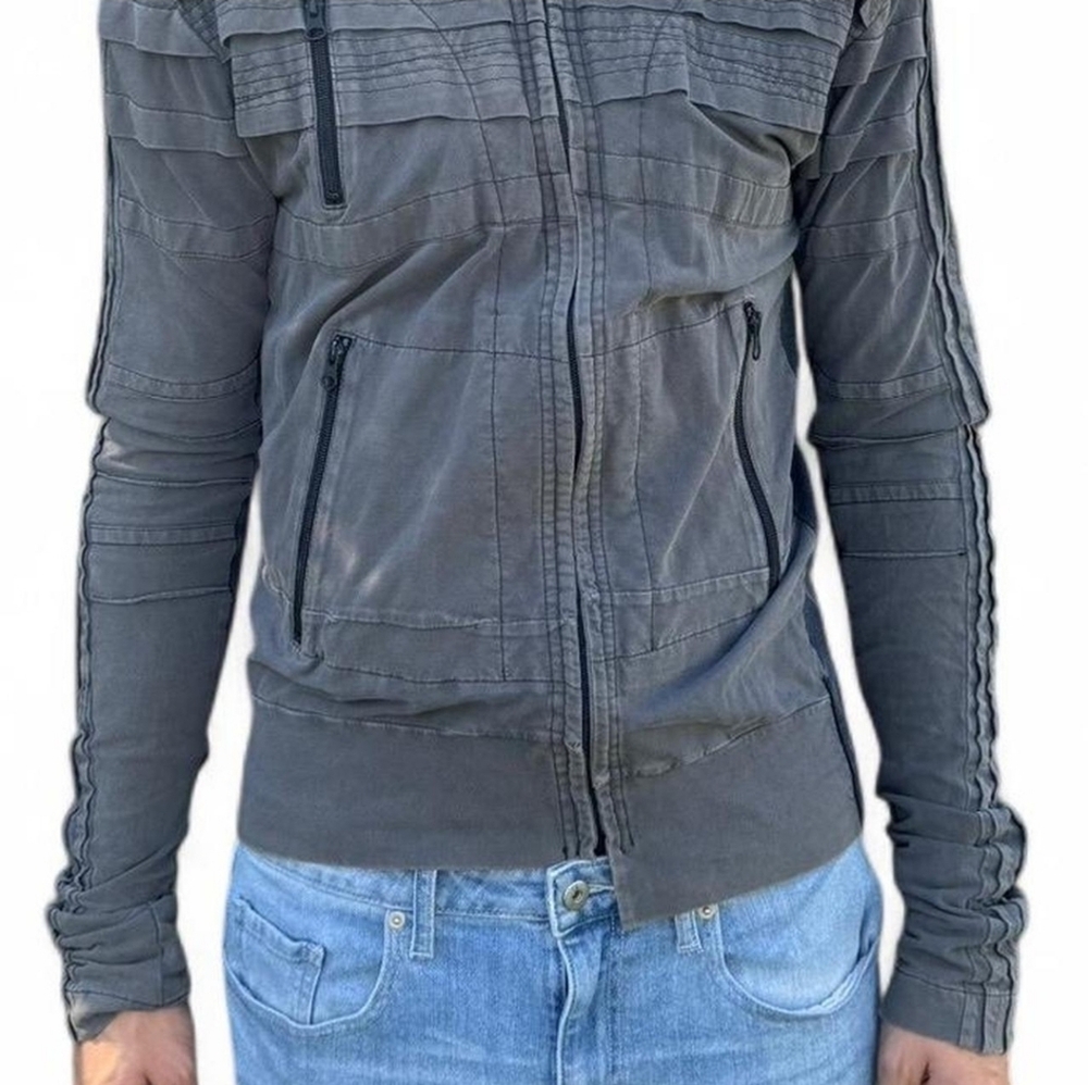 DEMOBAZA MEN S18 REUNION Hoodie Fit Portal Gray Distressed Jacket M - Picture 9 of 16